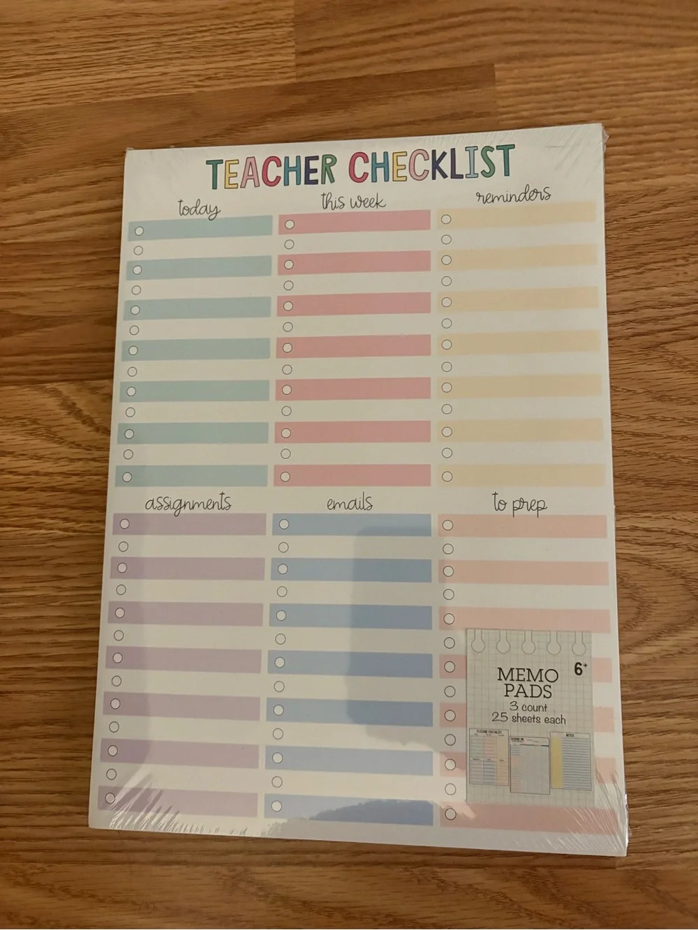 Teacher Checklist Memo Pads Multi-Color